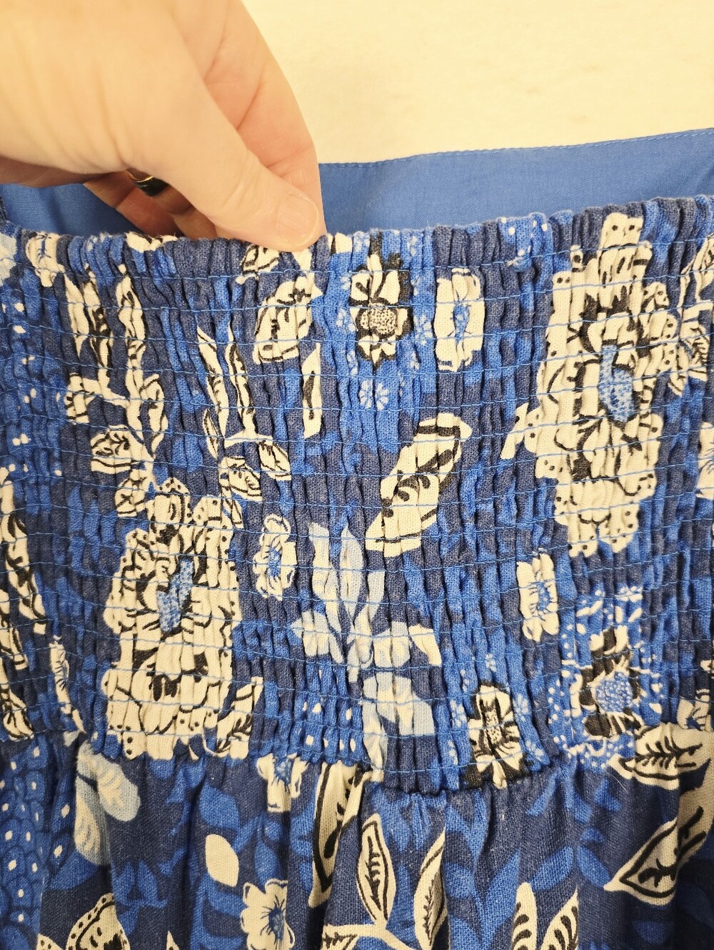 Rachel Zoe Blue White Floral Linen Blend Midi Cottage Sundress. Ladies Large - Picture 7 of 9